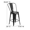 Emma and Oliver Commercial Grade 24"H Colorful Metal Indoor-Outdoor Counter Stool with Back - image 4 of 4