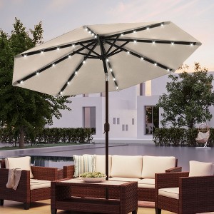 Sonkuki Patio 10FT LED Market Umbrellas With Solar Lights, Table Umbrella for Patio and Outdoor With Tilt Button for Deck and Pool - 1 of 4
