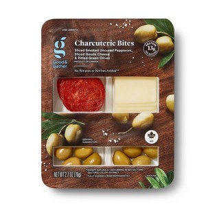 Pepperoni, Sliced Gouda Cheese and Green Olives - 2.7oz - Good & Gather™ - 1 of 3