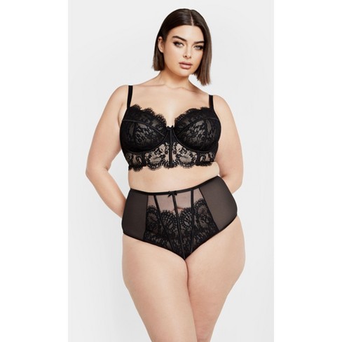 CITY CHIC | Women's Arabella Longline Underwire Bra - black - 42DDD - image 1 of 4