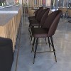 Emma and Oliver Modern Upholstered Dining Stools with Contoured Backs & Powder Coated Steel Legs with Floor Glides - Set of 2 - 4 of 4