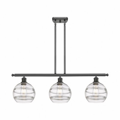 Rochester - 3 Light Stem Hung Island In Industrial Style-10.38 Inches Tall and 36 Inches Wide