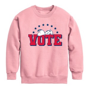 Boys' - Peanuts - Vote Snoopy Graphic Long Sleeve Fleece Sweatshirt - 1 of 4