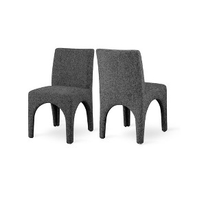 Meridian Furniture,Gramercy Linen Textured Fabric Dining Chair, Set of 2 - 1 of 4