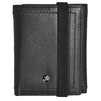 Jack Abrahams - Jack Abrahams Goat Nappa Leather Bi-Fold Slim Wallet Black