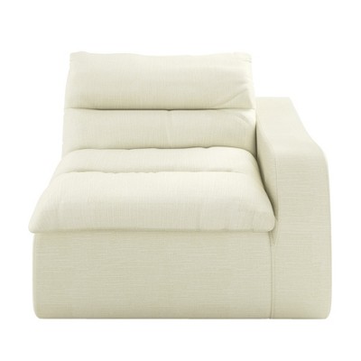 Vynxaria Bean Bag Seats - Beige Armrest Lounger, Ergonomic Floor Sofa Chair for Living Room & Bedroom (Right-Side Support)
