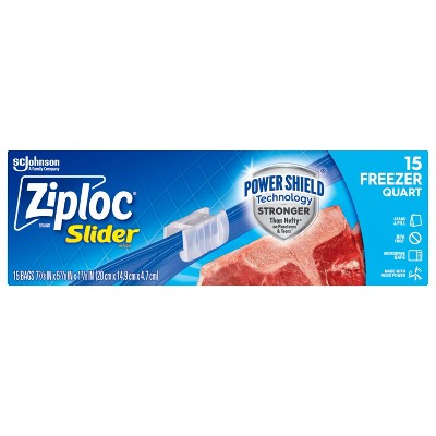 Ziploc Slider Quart Freezer Bags - 15ct