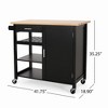 Bella Depot 41" Kitchen Island Cart with Solid Wood Top Storage Cabinet and Drawer - 3 of 4