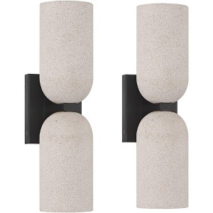 Possini Euro Design Possini Euro Olethra 15"H Cement 2-Light LED Wall Sconce Set of 2 - 1 of 4