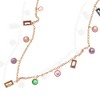 Anna-Kaci Women's Multi-Colored Gemstone Pendant Necklace on Gold Tone Chain - Gold - 2 of 4