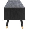 Beatrix 1 Drawer Media Stand - MED9607 - Black/Oak - Safavieh - 4 of 4