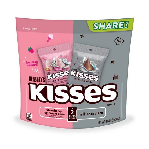 Hershey's Kisses One Pack Milk Chocolate and Kisses Strawberry Share Size Bag 9.6oz - image 1 of 4