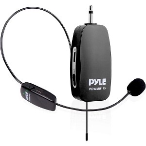 Pyle UHF Wireless Microphone System, Handheld and Lavalier Mics, LED Display, 160+ ft. Range - 1 of 4