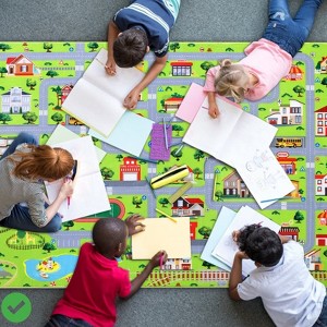 Kids Car Rug 5x7 City Road Learning Rug Car Street Play Mat Thick Soft Non Slip Play Rug Great - 1 of 4