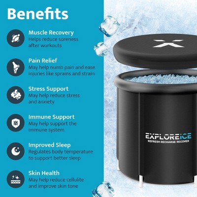 Explore Ice Bath Pro Max Extra Large Black Portable Cold Plunge Tub