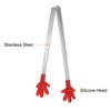 Unique Bargains Stainless Steel Silicone Tips Heart Hand Glove Shape Mini Food Tongs 3 Pcs - 4 of 4