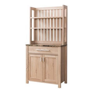 Governors 1 Drawer Baker's Rack Weathered Sand - HOMES: Inside + Out: Faux Marble Top, 6 Shelves, MDF - 1 of 3