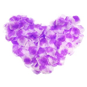 Unique Bargains Wedding Party Decoration Silk Artificial Flower Rose Petals Purple/White 2000 Pcs - 1 of 4
