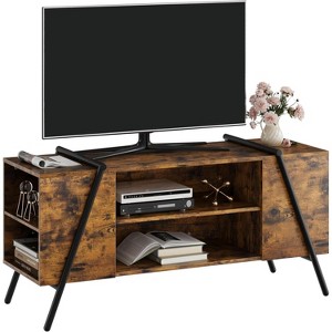 TV Stand for 50 55 60 65 Inch TV, Modern Mid Century Entertainment Center with Adjustable Shelves, Storage Cabinet, U-Shaped Metal Legs - 1 of 4