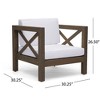 Lyngins Modern Acacia Wood Outdoor Club Chair – Slatted Seating, Cross-Back Frame, Water-Resistant Cushions, Patio Accent Chair/Outdoor Chair - 3 of 4