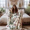 Christmas Village Flannel Blanket,Nostalgic Snowy Winter Trees Christmas Gift. - 2 of 4