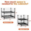 LunaLulinlk Adjustable 2-Tier Pull Out Cabinet Organizer, Expandable 13"-21" Wide, No-Drill Kitchen Cabinet Organizer, 21" Deep, Black - 4 of 4