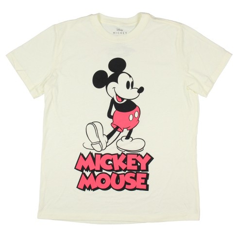 Seven Times Six Disney Women's Mickey Mouse Classic Pose Logo Adult Short Sleeve T-Shirt Beige - image 1 of 3