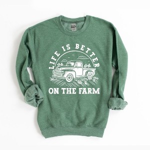 Simply Sage Market Women's Graphic Sweatshirt Better On The Farm Truck - 1 of 3
