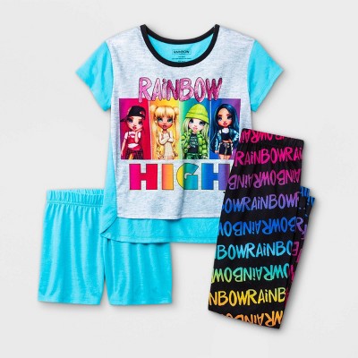 Rainbow Hoodie Sweatshirt and Jeans 2 Pcs per Set Kids Girl Clothing Outfits Set