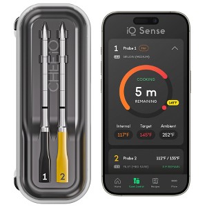 iQ Sense by CHEF iQ Smart Wireless Meat Thermometer, WiFi Unlimited Range, 5 Sensors, Ultra-Thin Probes - 1 of 4
