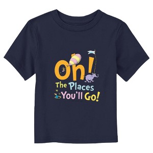 Dr. Seuss Oh the Places You'll Go Book Cover  T-Shirt - Navy Blue - 4T - 1 of 3