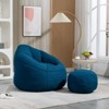 GustoWave Bean Bag Sofa, Deluxe Upholstered Bean Bag Couch with Petal Back Padded, Memory Foam Stuffed Bean Bag Couch with Footstool , Blue - 4 of 4