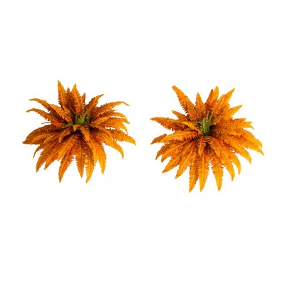 Nearly Natural 40-in Autumn Artificial Fall Boston Fern - Set of 2
