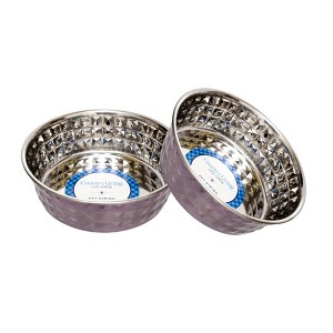 Country Living Set of 2 Hammered Stainless Steel Dog Bowl – Textured, Durable, Stylish & Functional for Medium to Large Breeds - 1 of 4