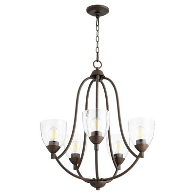 Quorum Lighting Barkley 5-Light Chandelier, Oiled Bronze, 24 Width, 27 Height