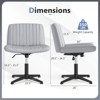 Costway Criss Cross Chair No Wheels with Soft-Padded Wide Seat Adjustable Height Modern Beige/Gray - 3 of 4