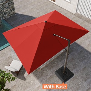Pellebant 10'x 12.5' Patio cantilever Umbrella Heavy Duty Base Set High-strength Aluminum Pole with 360Rotation 5 Heights Adjustable - 1 of 4