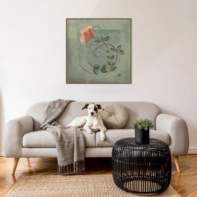 Amanti Art Floral Ornaments in Green II by Patricia Pinto Canvas Wall Art Print Framed 30 x 30-in.