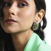 SOHI Women's Olive Green Textured Crystal Stud Earrings - 4 of 4