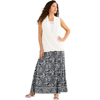 Roaman's Women's Plus Size Ultrasmooth® Fabric Maxi Skirt