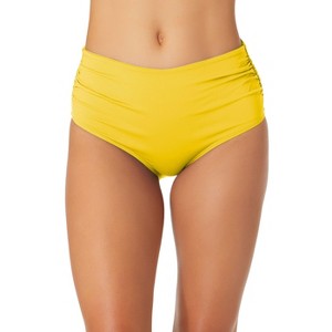 Women's Live In Color Convertible High Waist Shirred Swim Bottom - 1 of 4