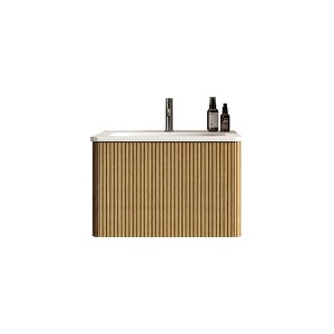 Bathroom Vanity with White Ceramic Sink, Wall Mounted Floating Bathroom Vanity for Modern Bathroom, Pre-assembled - 1 of 4