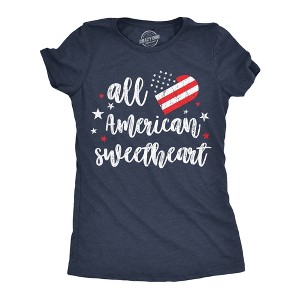 Womens Funny T Shirts All American Sweetheart Sarcastic Fourth Of July Graphic Novelty Tee For Ladies - Crazy Dog Women's T Shirt For Fourth Of XXL - 1 of 4
