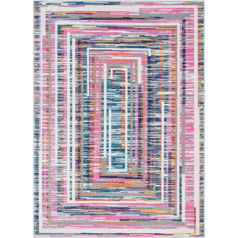 Well Woven Merle Geometric Border Area Rug - image 1 of 4