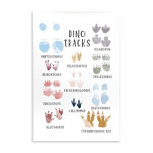 Stupell Industries Dino Tracks Diagram Wall Plaque Art, 10" x 15" - 1 of 4