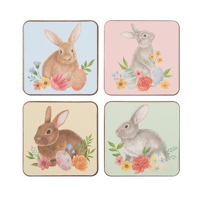 C&f Home Floral Bunny Coasters, Set Of 4 : Target