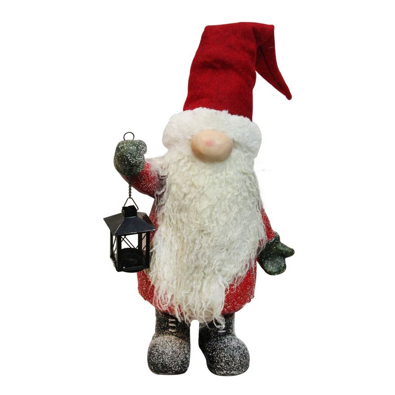 Northlight 20" Red and White Santa Gnome with Lantern Christmas Decor, 1 of 4