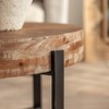 NicBex Cylinder Coffee Table Set of 2 Simple Wooden End Table with Vertical Texture Relief Design for Living Room, Bedroom - 3 of 4
