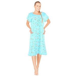 JEFFRICO Womens Short Sleeve Nightgowns Sleepwear Soft Pajama Dress Nightshirts - 1 of 4