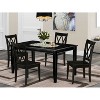 Boho Dinette Set for 4 - 5 Piece Dining Set, 36x60 Table & Chairs, Black Finish - 2 of 4